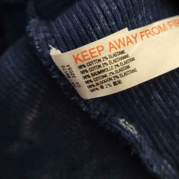 Urban Outfitters Out From Under Acid Wash Blue Ribbed Crop Zip Up Hoodie Size L - Picture 6 of 6